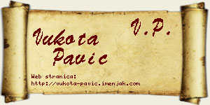 Vukota Pavić vizit kartica
